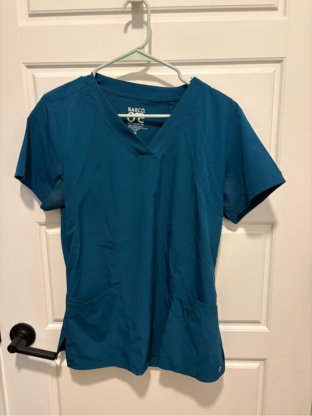 2x Barco Uniforms Teal V-Neck Medical Scrub Top